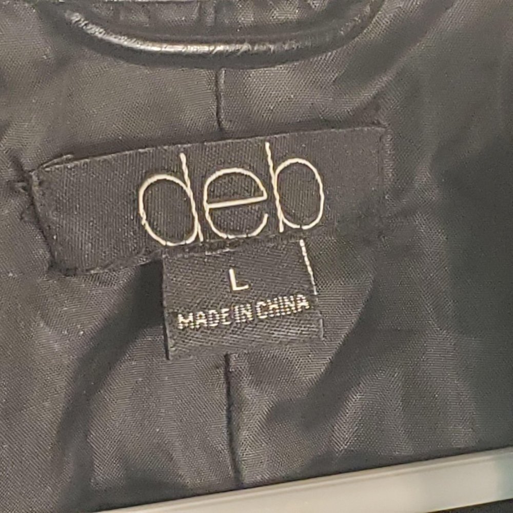 Deb Size Large Sexy Faux Leather Women’s Black Jacket - Picture 5 of 13